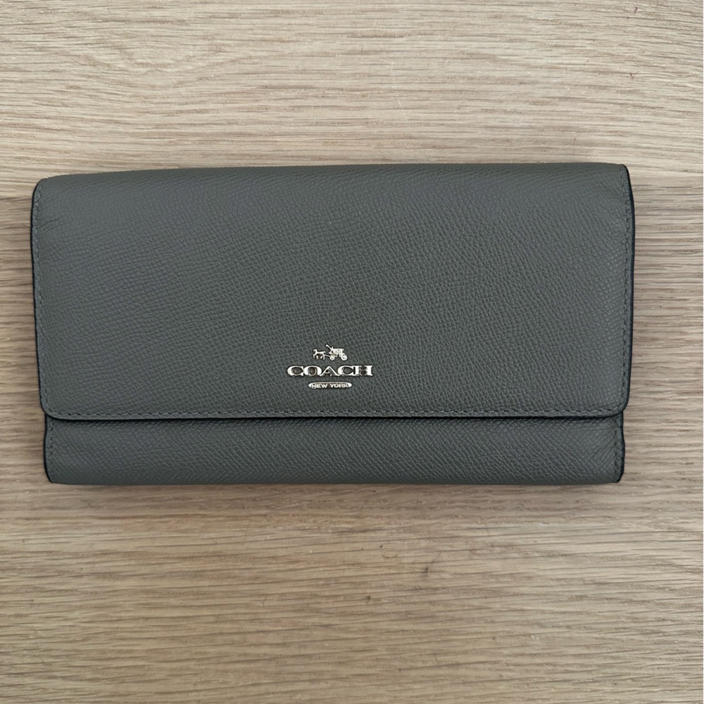 Coach Charcoal Leather Wallet
